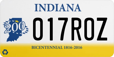 IN license plate 017ROZ