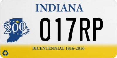 IN license plate 017RP