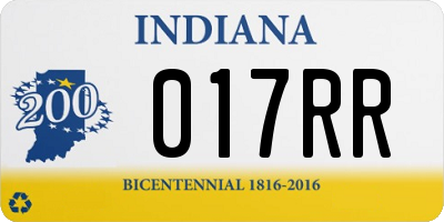 IN license plate 017RR