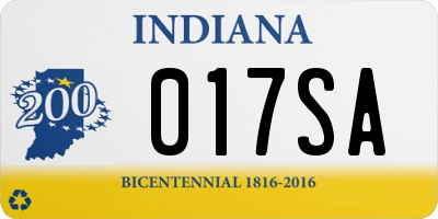 IN license plate 017SA