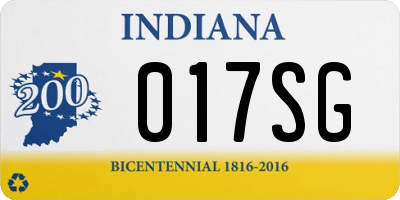 IN license plate 017SG