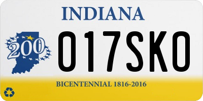 IN license plate 017SKO
