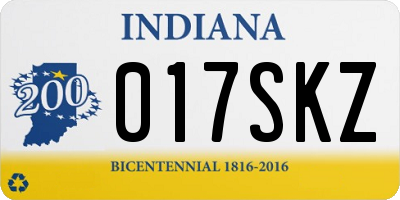 IN license plate 017SKZ
