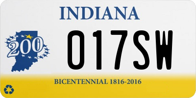 IN license plate 017SW