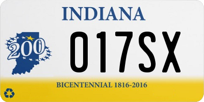 IN license plate 017SX