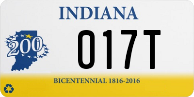 IN license plate 017T