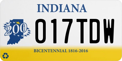 IN license plate 017TDW