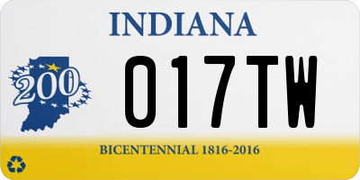 IN license plate 017TW