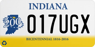 IN license plate 017UGX