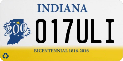 IN license plate 017ULI