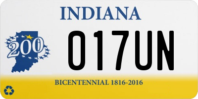 IN license plate 017UN