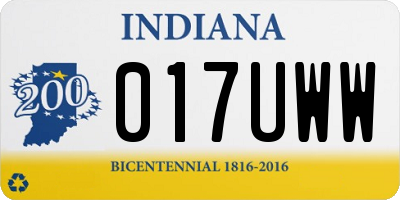 IN license plate 017UWW