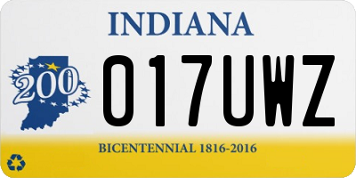 IN license plate 017UWZ
