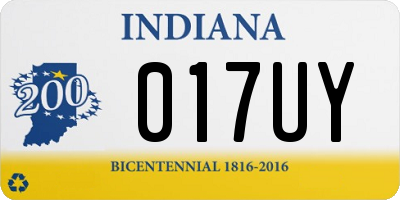 IN license plate 017UY