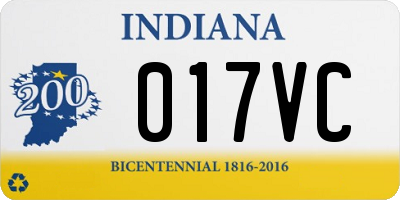 IN license plate 017VC