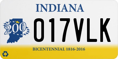 IN license plate 017VLK