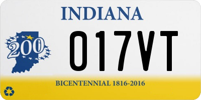 IN license plate 017VT