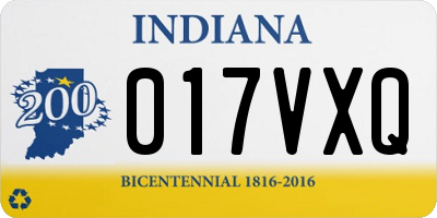 IN license plate 017VXQ