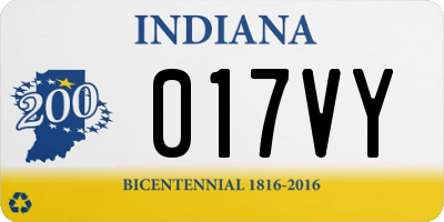 IN license plate 017VY