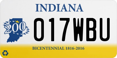 IN license plate 017WBU