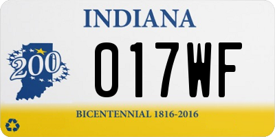 IN license plate 017WF