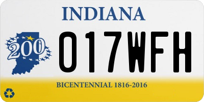 IN license plate 017WFH