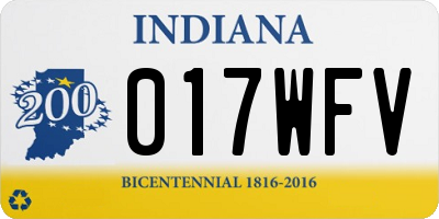IN license plate 017WFV