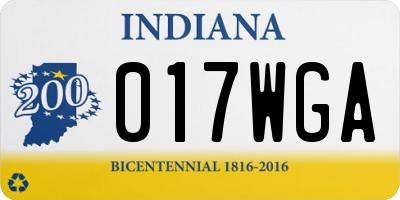 IN license plate 017WGA
