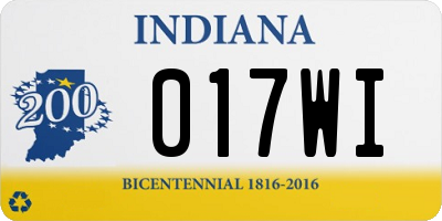 IN license plate 017WI