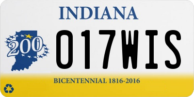 IN license plate 017WIS
