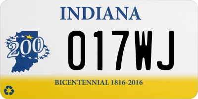 IN license plate 017WJ