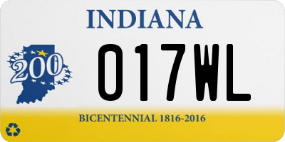 IN license plate 017WL
