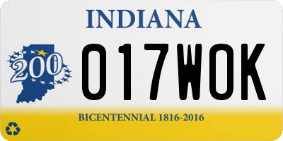 IN license plate 017WOK