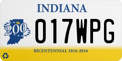 IN license plate 017WPG
