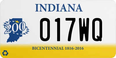 IN license plate 017WQ