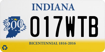 IN license plate 017WTB