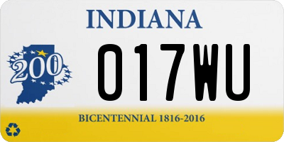 IN license plate 017WU