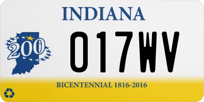 IN license plate 017WV