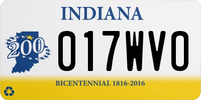 IN license plate 017WVO
