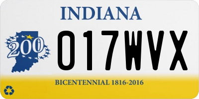 IN license plate 017WVX