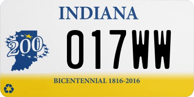 IN license plate 017WW