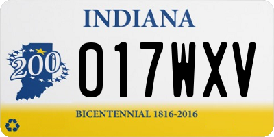 IN license plate 017WXV
