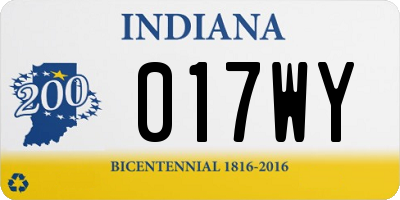 IN license plate 017WY