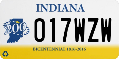 IN license plate 017WZW