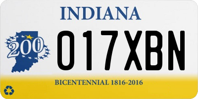IN license plate 017XBN