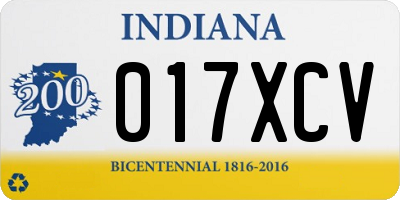 IN license plate 017XCV