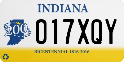 IN license plate 017XQY