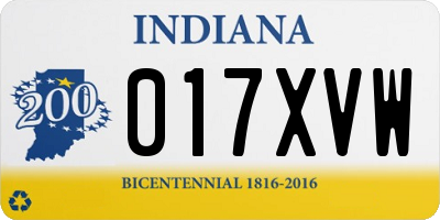 IN license plate 017XVW