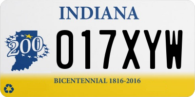IN license plate 017XYW