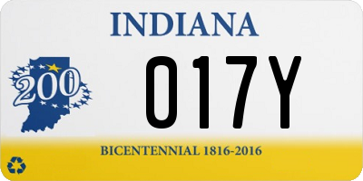 IN license plate 017Y